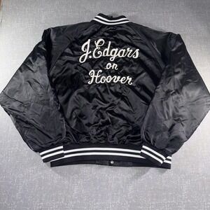 Auburn Sportswear Jacket‎ Mens 2XL Black Satin J Edgars On Hoover Varsity Bomber